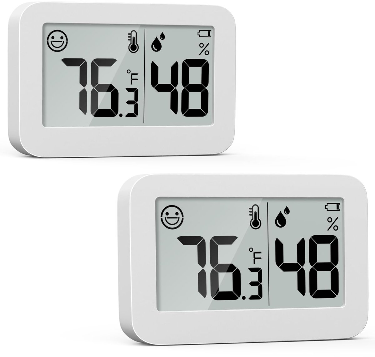 Mini Hygrometer Indoor Thermometer, Vochtigheidsmeter met Celsius (℃), Vochtigheidsmeter Digitale Temperatuurmeter voor Humidors Kas Babyroom Kelder Reptiel