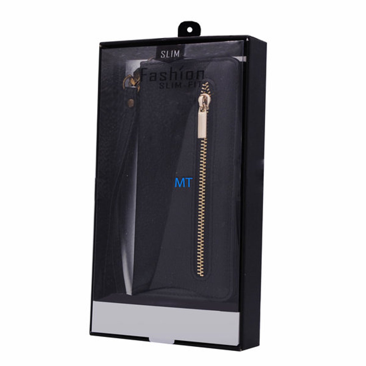Zip Slim Fit Book Case geschikt voor Samsung Galaxy A80 - Zwart