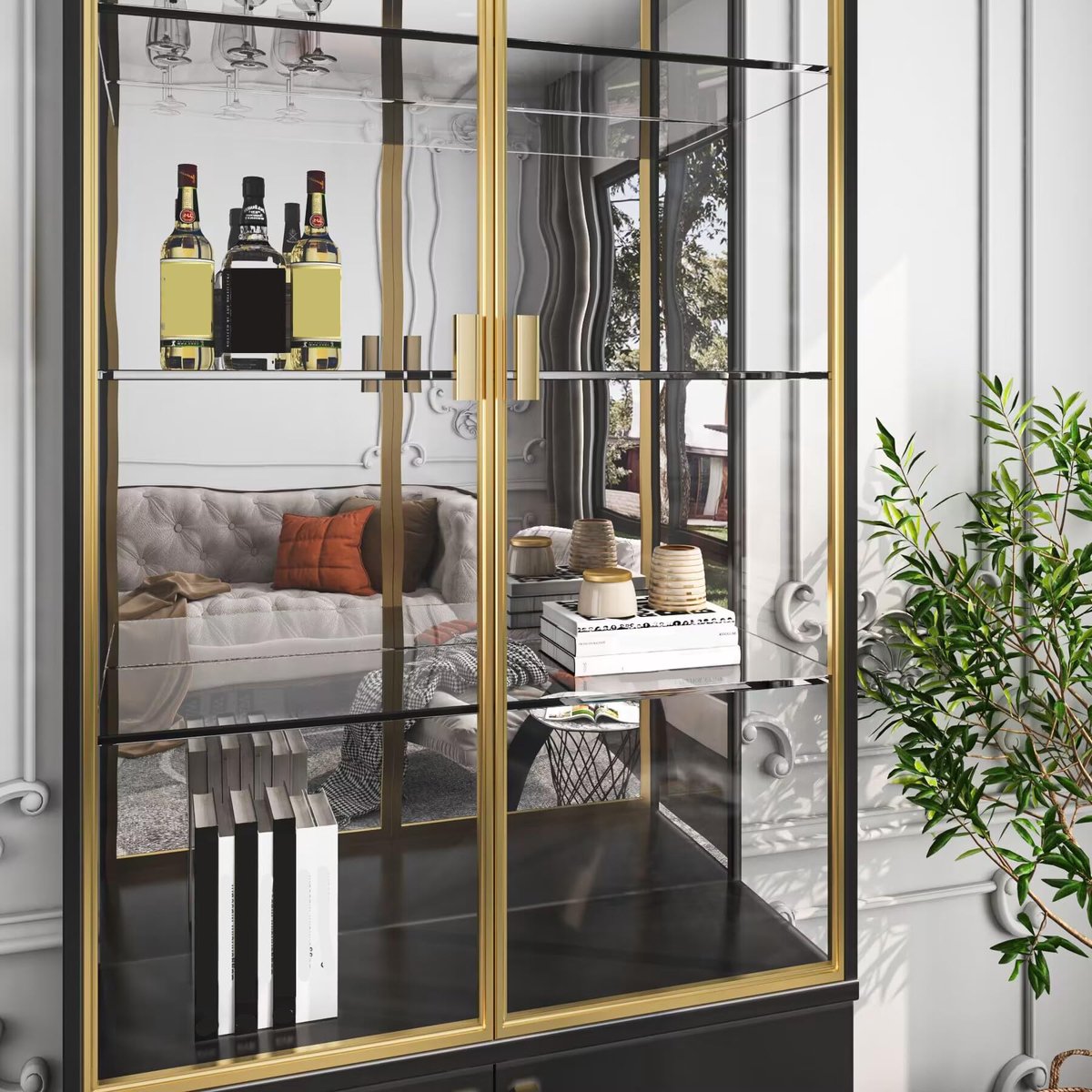 SnelShoppen - Yenhome Spiegelfolie 40 x 500 cm, Zelfklevend Meubelfolie Zilverfolie, Waterdichte Plakfolie voor Muren, Deuren, Badkamers en Keuken