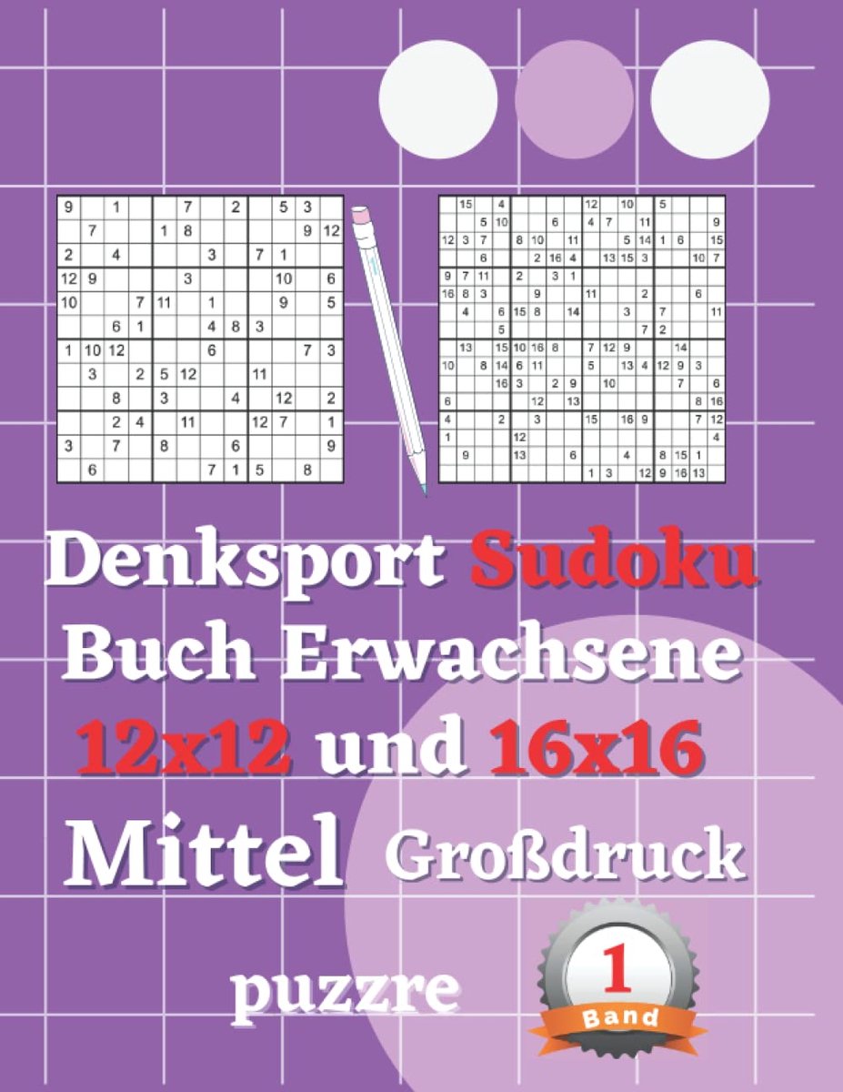 SnelShoppen - Denksport Sudoku Boek voor Volwassenen 12x12 en 16x16 - Logische Puzzels in Grootdruk voor Senioren - Ideaal voor Thuis en Reizen