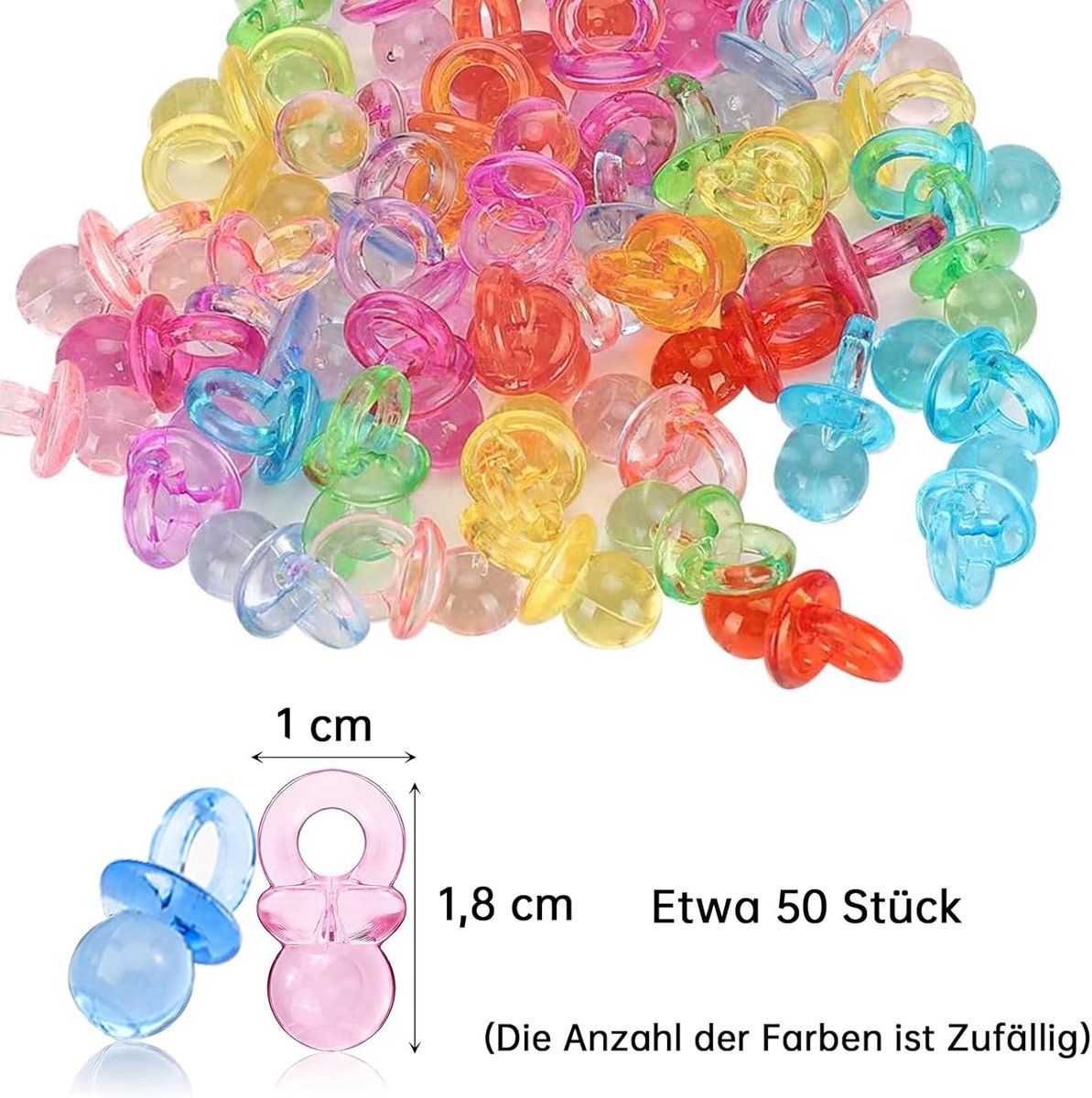 SnelShoppen - 50 Mini Sprinkels voor Doopfeestjes - Kleurrijke Tafeldecoratie voor Jongens en Meisjes - Schattige Fopspenen in Macaron Kleuren - Perfe