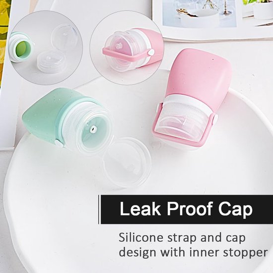 SnelShoppen - 8Pcs Reisbottles Set - Siliconen Levensmiddelenflessen 30ml - Lekvrije Mini Containers met Labels voor Shampoo, Crème, Cosmetica en Toil van Snelshoppen — afbeelding 3