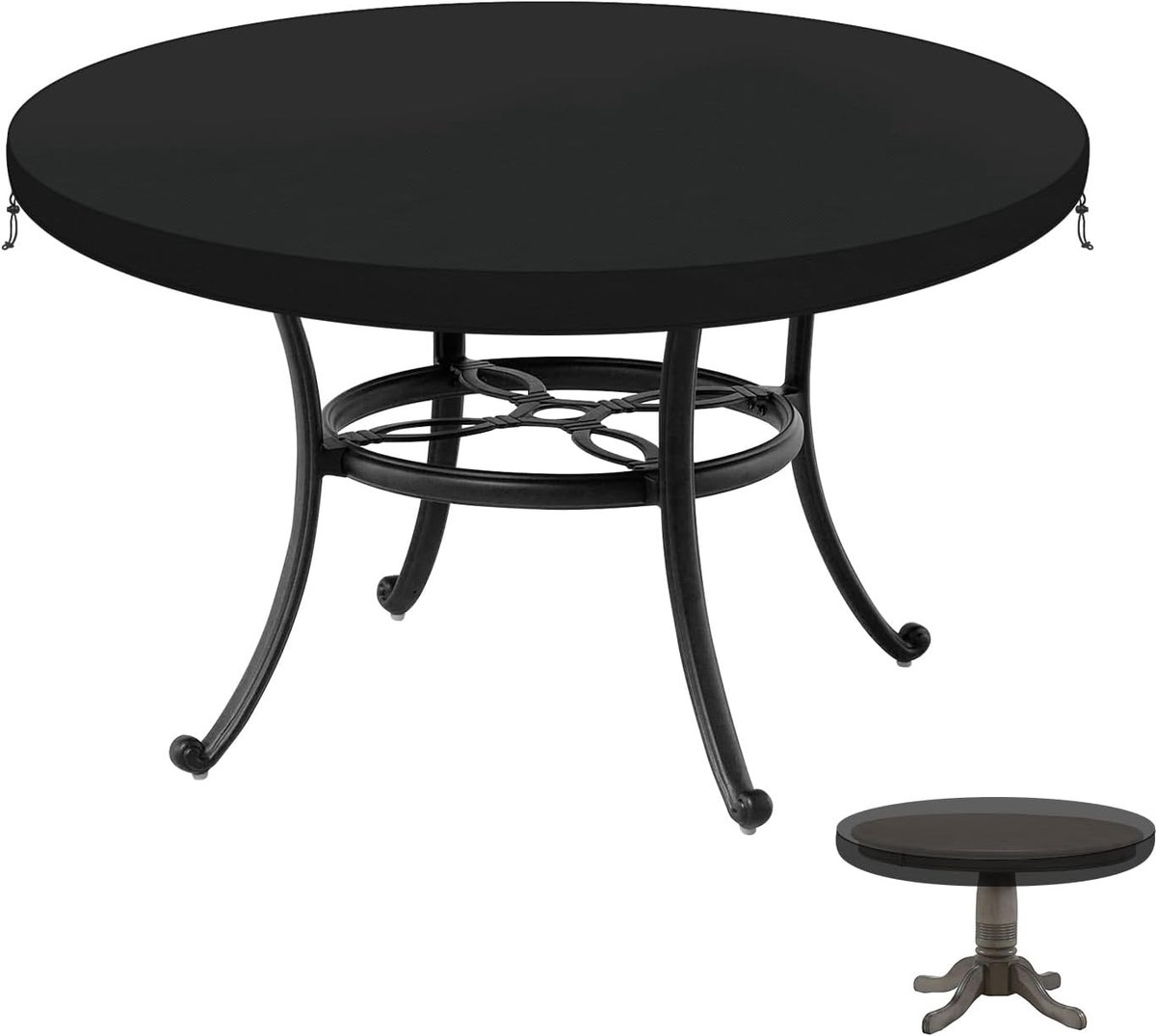 SnelShoppen - Tuin Tafel Cover Rond - Waterdichte Tafel Top Dekking 48x4 inch - Winddicht - 420D Oxford - UV Bescherming - Voor Tuin, Patio, Camping
