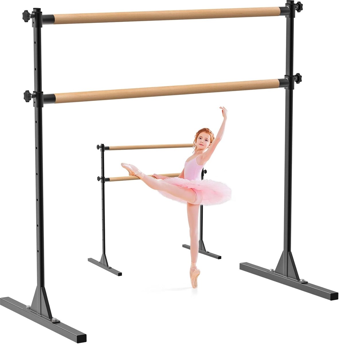 SnelShoppen - Home Ballet Barre Systeem - Draagbare Vouwbare Dansbar - Hoogte Verstelbaar - Anti-slip - Perfect voor Thuis Workout & Ballet Training