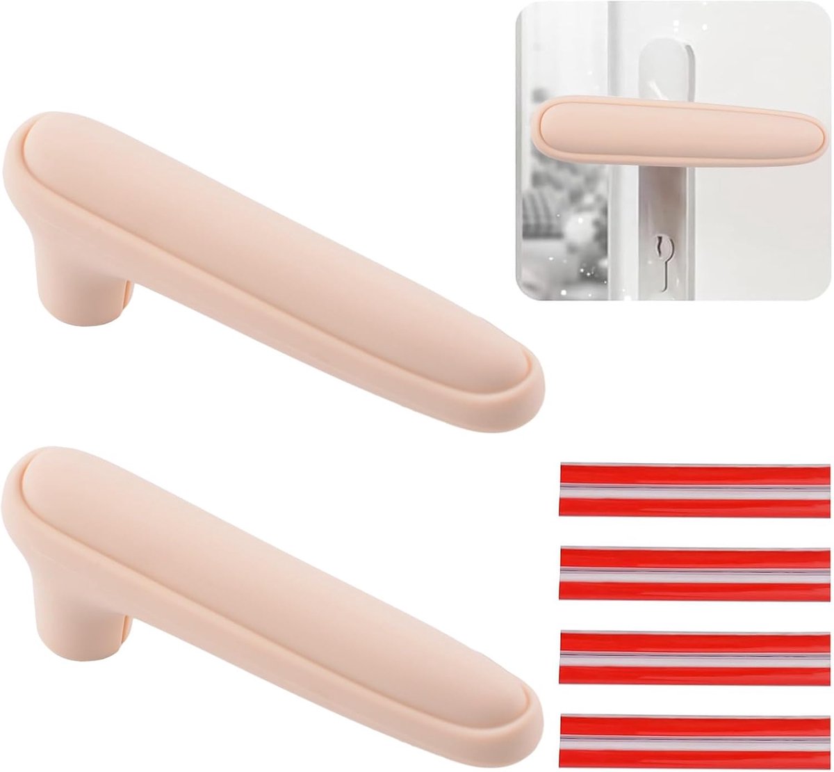 SnelShoppen - 2Pcs Dikke Silicone Deurgreep Handschoen Covers - Antistatisch en Zelfklevend - Veiligheid Deurklink Bescherming voor Vierkante Deurgrep