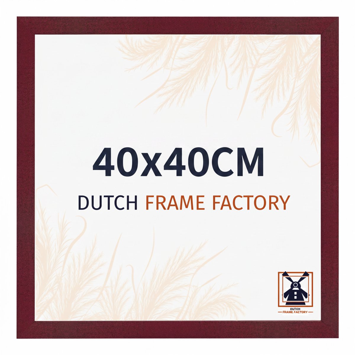 Fotolijst 40x40 cm - MDF - Wijnrood Geveegd - Benno