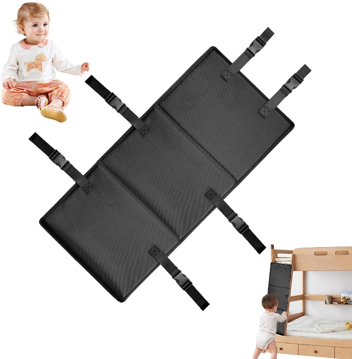 SnelShoppen - Bunk Bed Ladder Cover, Ladderbescherming voor Kinderen, 600D Oxford Materiaal, Verstelbare Gespen, Veiligheid voor Loft Bedden, Voorkom