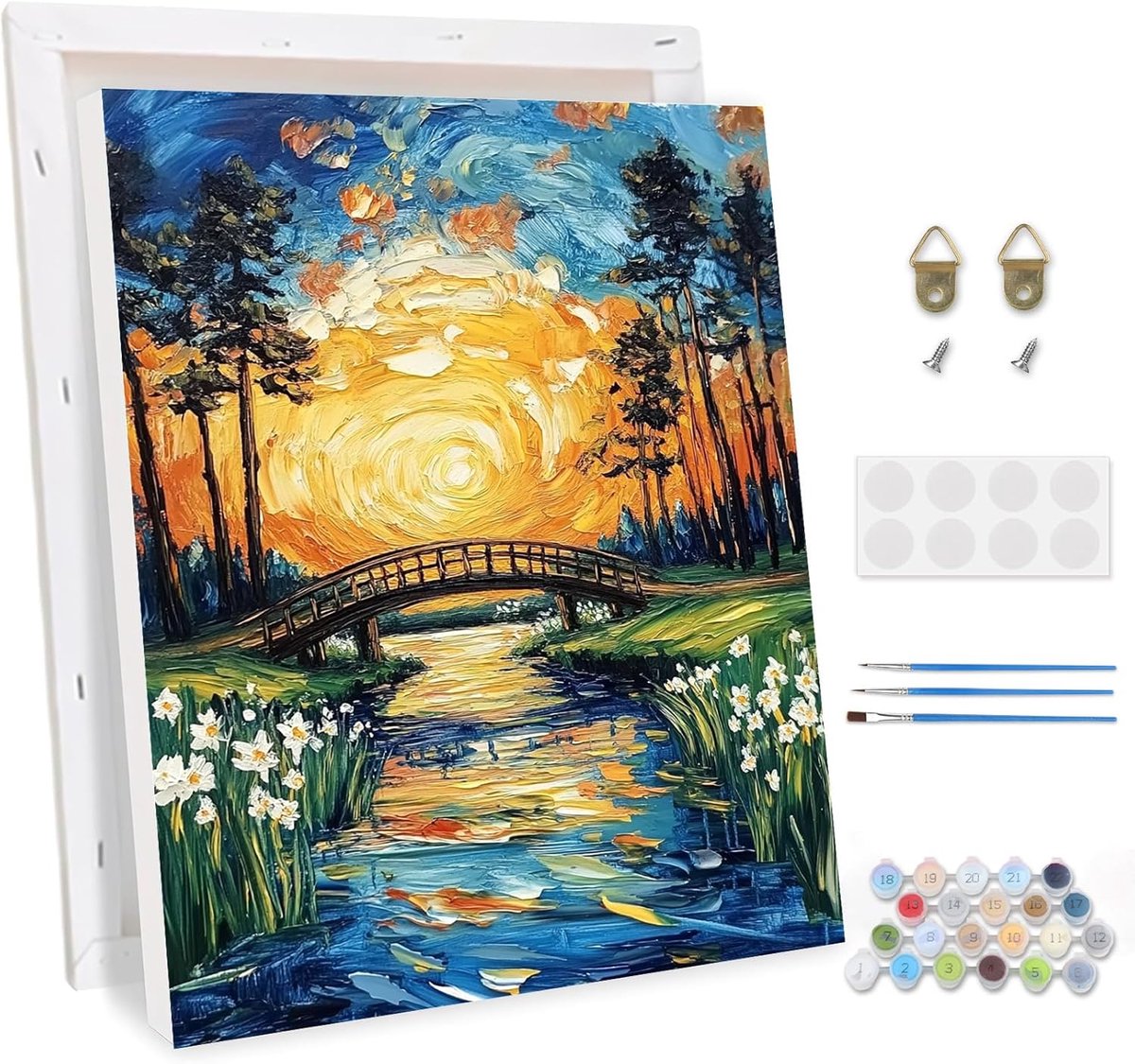 SnelShoppen - Paint by Numbers Volwassenen met Lijst - DIY Landschap Acrylverfset voor Beginners - Handgeschilderde Olieverf Kit 30 x 40cm - Perfecte