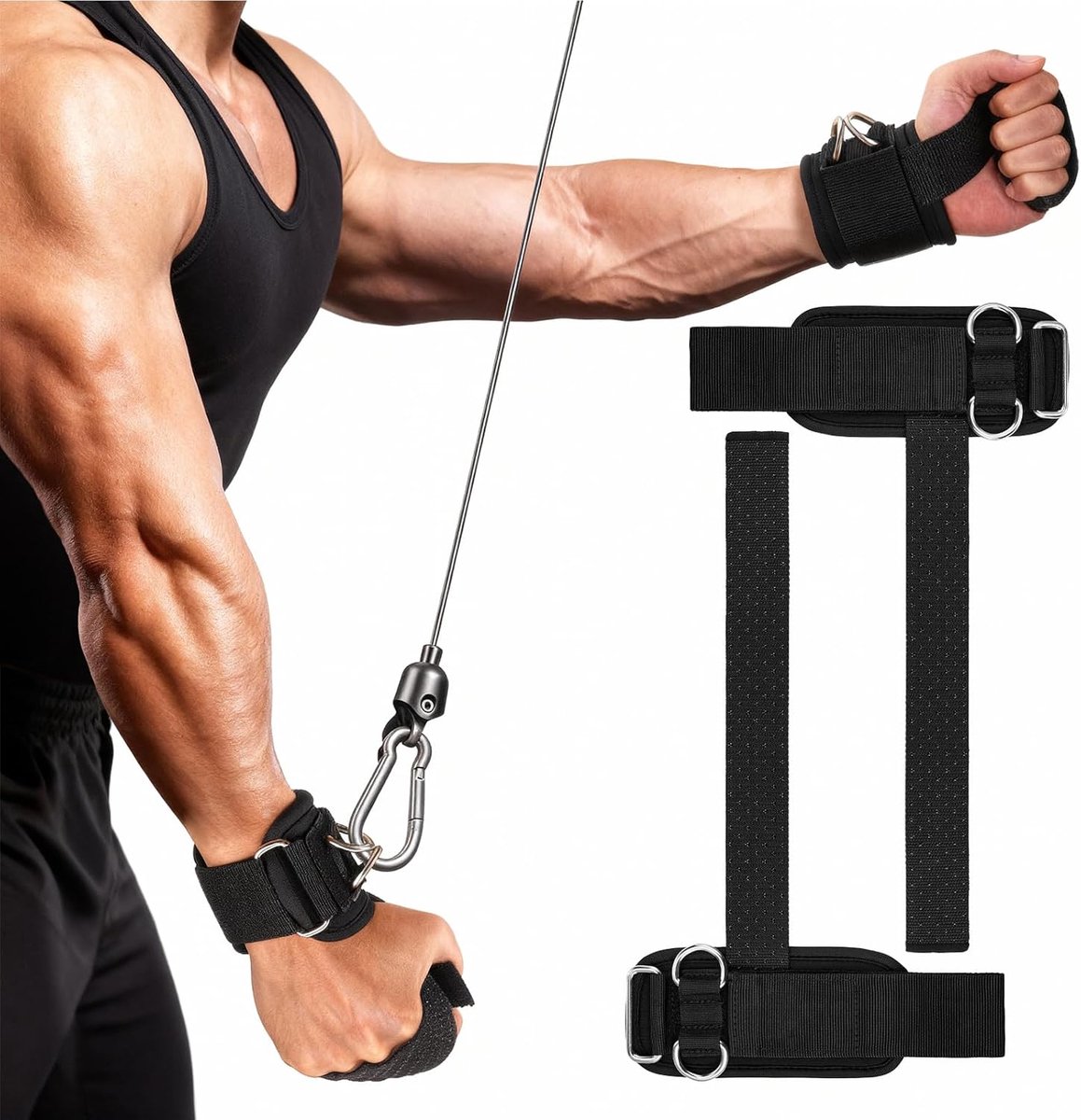 SnelShoppen - Lifting Straps Sterk Training met Antislip Siliconen Deeltjes, Hoogwaardige Polsbescherming, D-Ring Sluiting, Fitnessbanden voor Mannen
