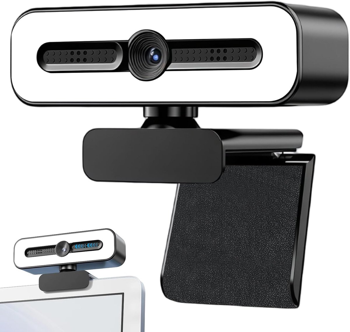 SnelShoppen - 1080p USB Webcam met Microfoon, 120° Groothoek, Full HD, 360° Draaiend, Compatibel met Windows, Mac, Linux, Android voor Videogesprekken