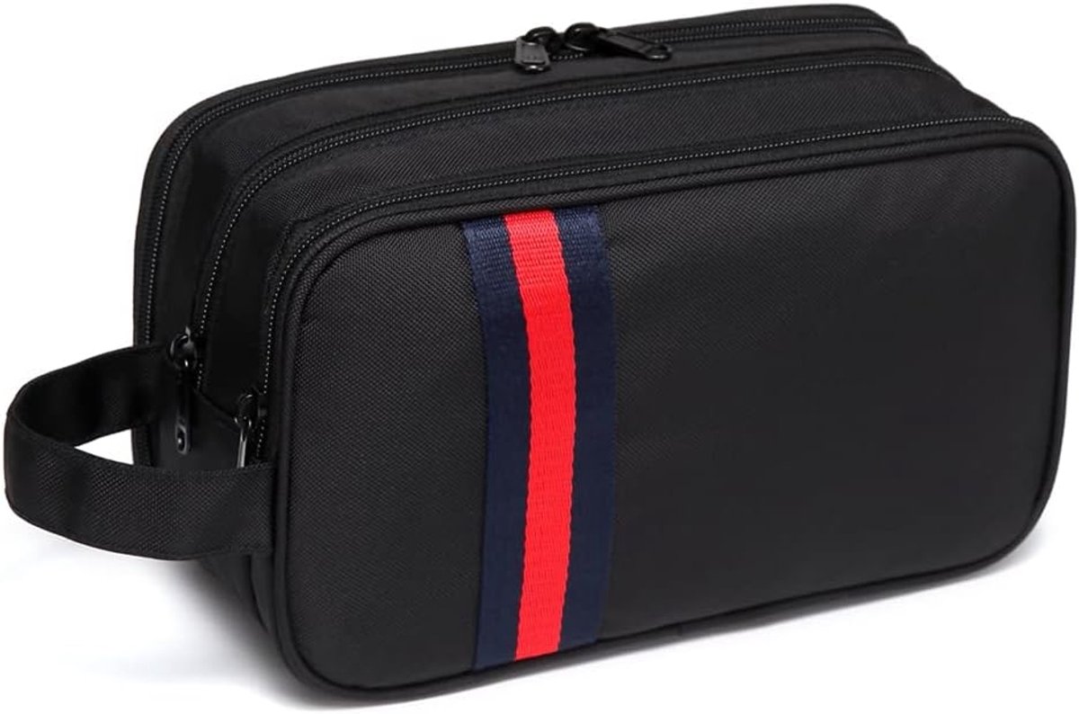 Thijox - Waterdichte make-uptas toilettas voor dames en heren, grote inhoud 3,8 l, 3 vakken, portable toilettas voor reizen, kamperen, sportschool, mu