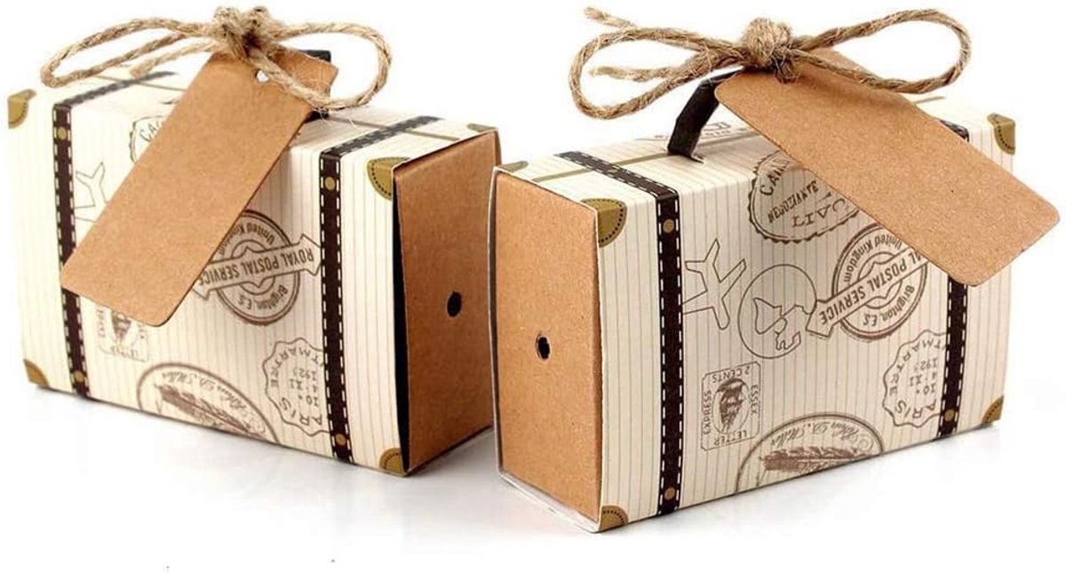 SnelShoppen - 100 Doosjes voor Gastgeschenken - Kraftpapier Geschenkdozen 8x2,5x5 cm - Perfect voor Feesten, Jubileum, Afstuderen, Verjaardag - Inclus