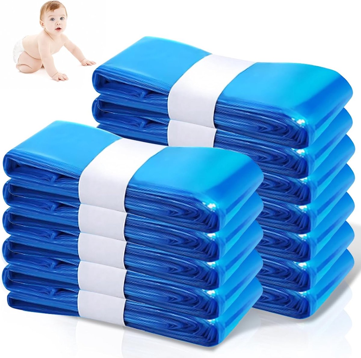 SnelShoppen - 12 Stuks 4,5 m Luieremmer Navulcassettes - Geurdicht en Compatibel met Meeste Luieremmers en Litter Locker - 7-Laagse Geurbescherming -