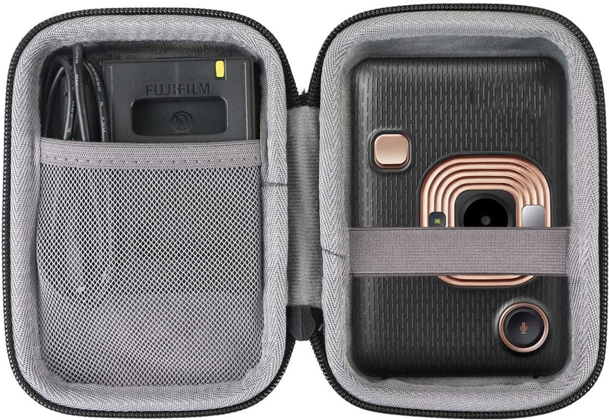 SnelShoppen - Harde Beschermhoes voor Instax Mini Link & LiPlay - Schokbestendig, Waterdicht, EVA, Zwart, Ideaal voor Feest, Reizen, Bescherming tegen