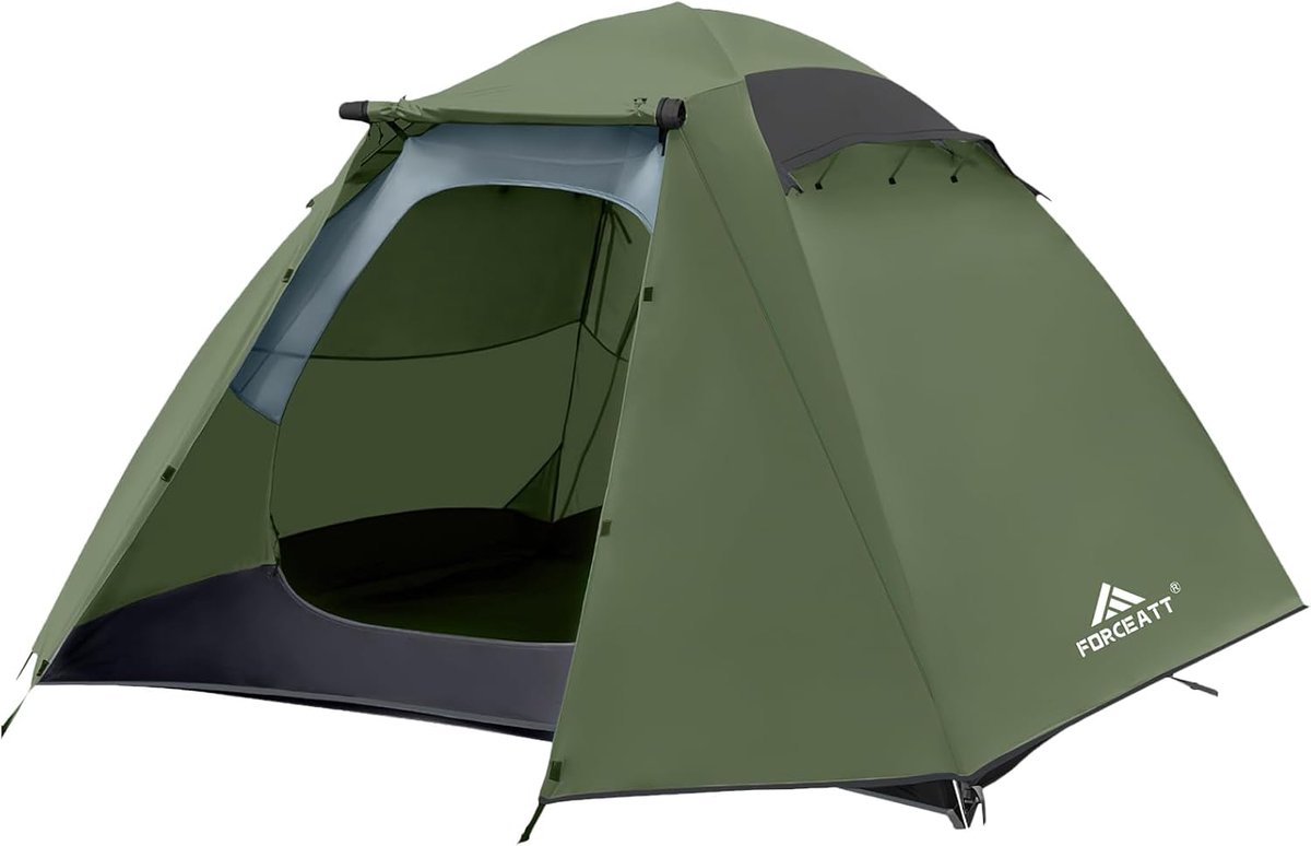 SnelShoppen - Forceatt Tent voor 2-4 Personen - Eenvoudige Installatie, Lichtgewicht, Waterdicht PU3000 mm, Winddicht, Twee Deuren, Ideaal voor Kamper