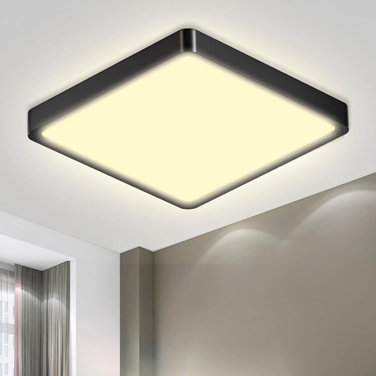 SnelShoppen - LED Plafondlamp 18W IP44 Waterdicht Vierkant 3000K 1600LM Dun voor Woonkamer Badkamer Slaapkamer Keuken Hal Kelder Kantoor