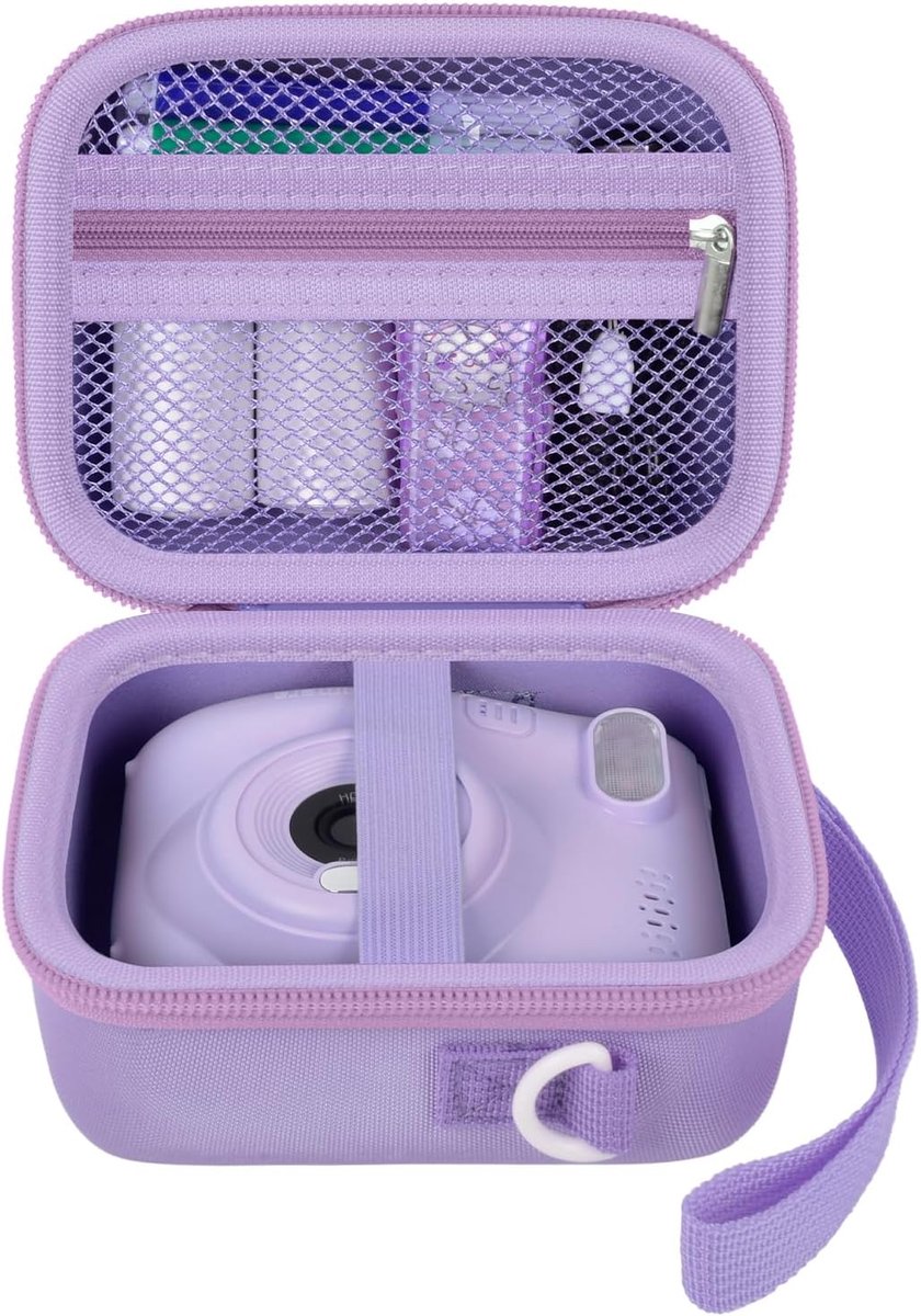 SnelShoppen - Kids Instant Camera Bag - Lila Gofunly Hangende Sweater Case voor Digitale Camera - Beschermende Tas met Printpapier Houder - Perfect vo