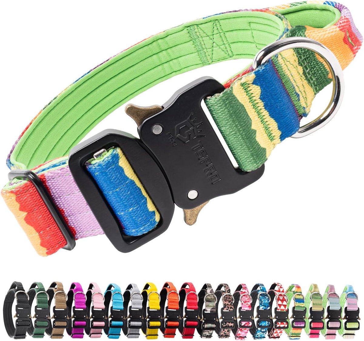 SnelShoppen - Premium Hondenhalsband met Handgreep - Verstelbare Dikke Halsband met Snelsluiting - Stevige en Comfortabele Halsband voor Middelgrote e