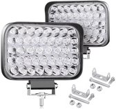 Autoverlichting - 2 stuks - 180W - Achteruitrijlicht - Autoverlichting - Inclusief schroeven en beugel - Werklamp - Koplamp - LED-koplamp - 5-inch 42-LED platte spiegel - Wit licht - 12V/24V - Wit