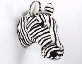 Wild & Soft Pluche zebra dierenhoofd Daniel  - Kinderkamer muurdecoratie
