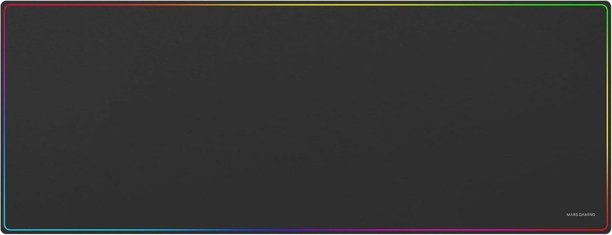Thijox - XXL Gaming Muismat 880x330mm met Rainbow Randontwerp, Antislip Natuurrubber Basis, Nanotextiel Oppervlak, Flexibele Gaming Muismat in Zwart v