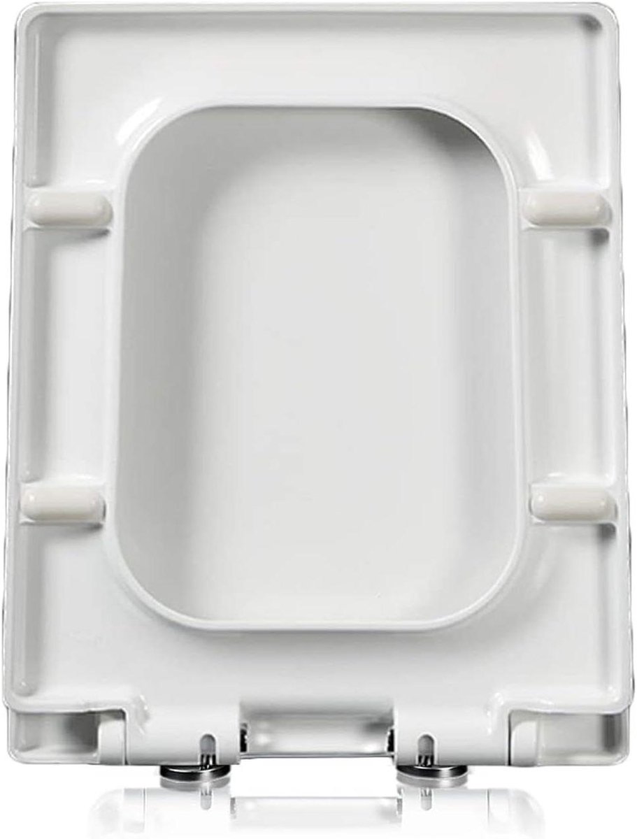 Vierkante WC-bril - Toiletdeksel - Badkamer Vernieuwing - Soft Close Mechanisme - Universele Pasvorm - Wit