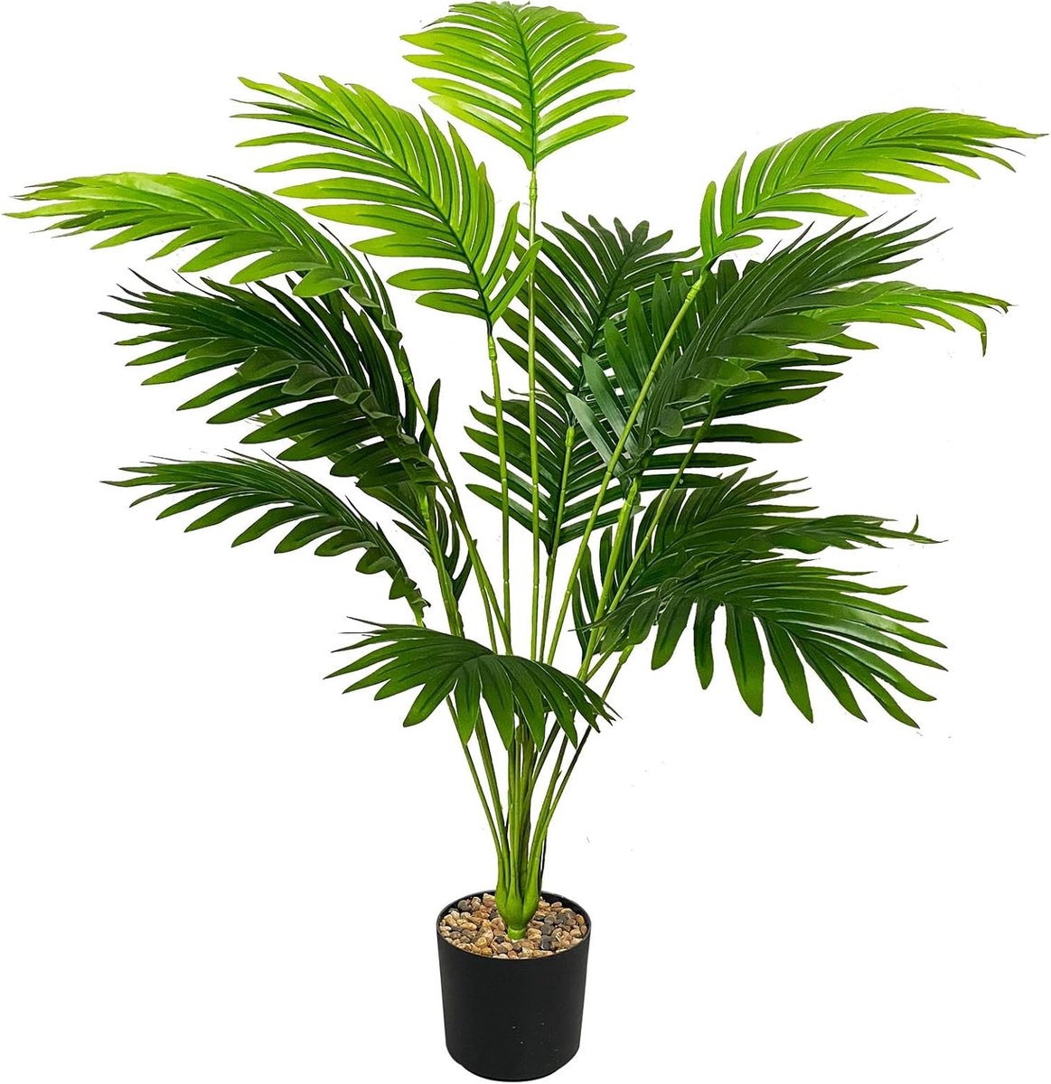 SnelShoppen - Areca Palm Kunstplant 80cm - Realistische Tropische Kunstplant voor Binnen en Buiten - Groen - Perfect voor Tuin, Kantoor en Moderne Dec