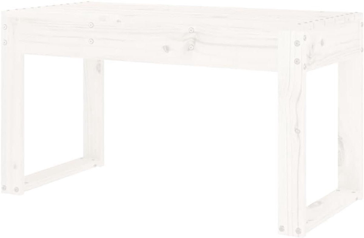 Houten Tuinbank - Parkbank Zitbank - Buiten Zitten - Lattendesign Voorkomt Water - 80 x 38 x 45 cm - Wit