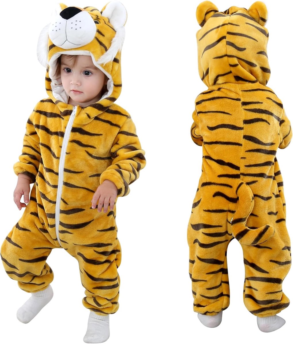 SnelShoppen - Baby Hooded Rompers Winter Flannel Jumpsuit Pajamas 2-36 Maanden - Schattige En Warme Slaappakken Voor Kinderen - Perfect Voor Binnen En