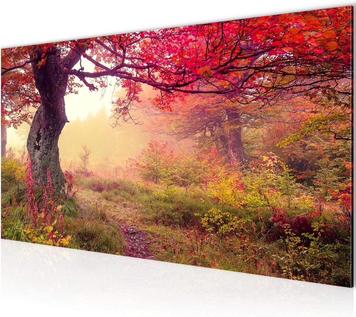 Wanddecoratie Canvas - Muurafbeelding Stuk - Woonkamer Verfraaien - Direct Ophangen - 100x40 cm - Herfstkleuren