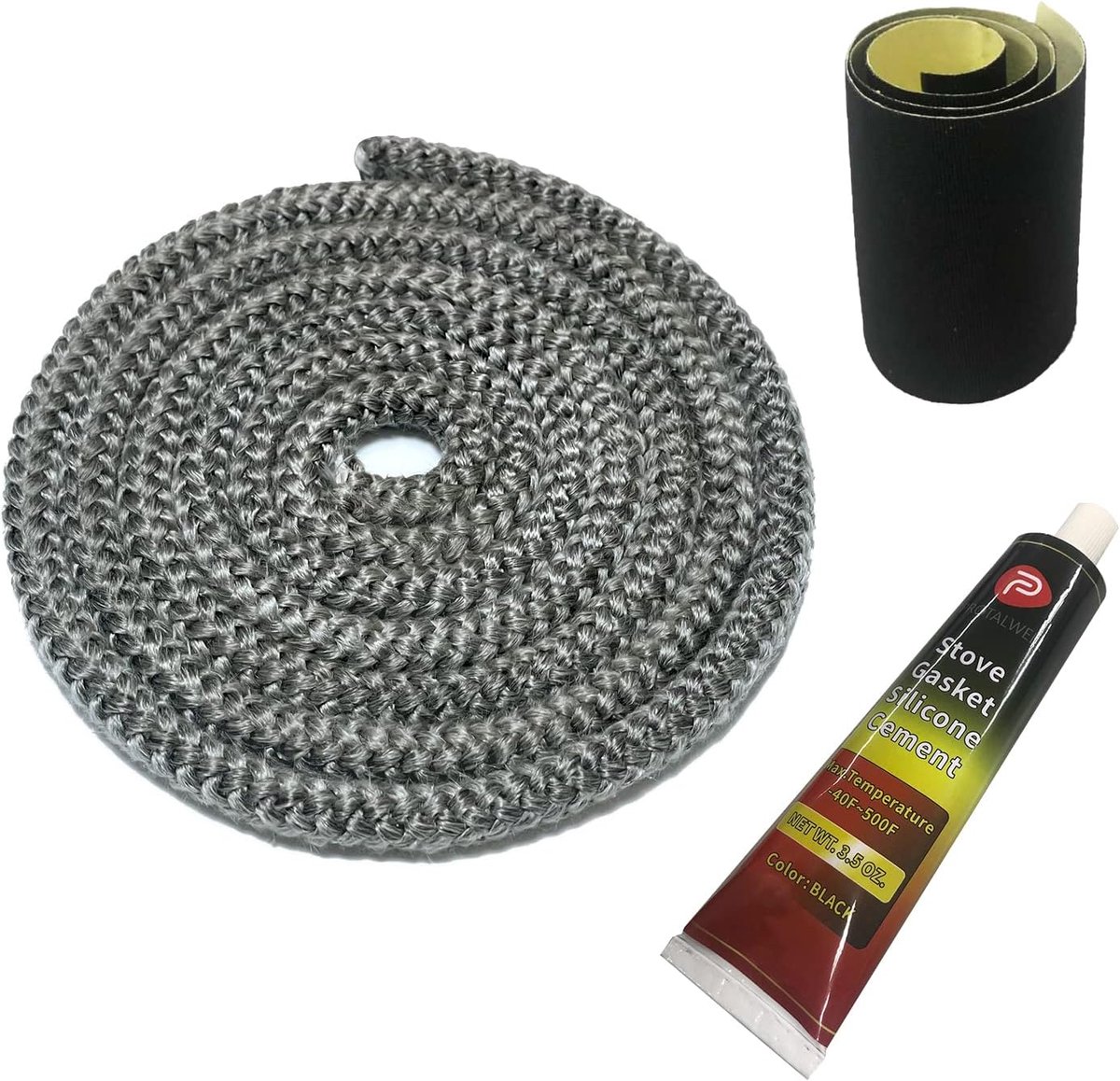 SnelShoppen - Wood Stove Gasket 10mm - Hittebestendige Vezel Gasket voor Houtkachel of Haard Deuren - Grijze Kleur - 1.8m Lengte