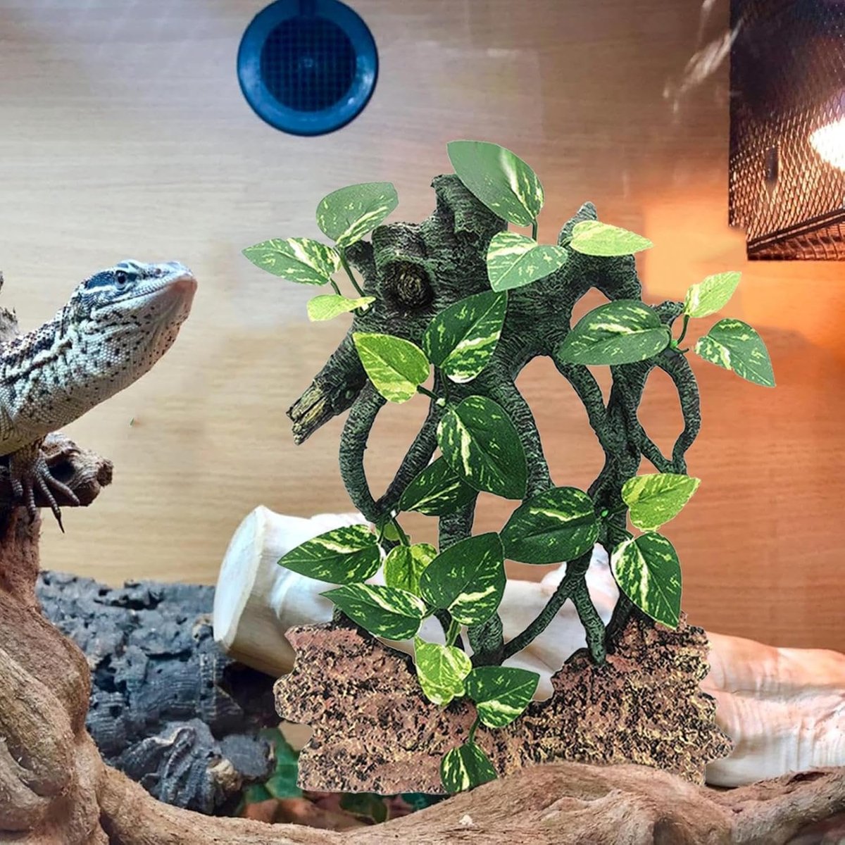 Reptiel Klimtak - Terrarium Decoratie - Dier Verblijf - Natuurlijke Uitstraling - 30.5 cm - Groen