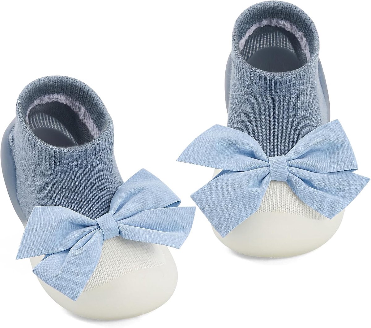 SnelShoppen - Baby Meisjes Schoenen met Strik - Anti Slip Peutersokken Schoenen - Baby Barefoot Trainers voor Voorbereidende Wandelaars - Zacht en Com