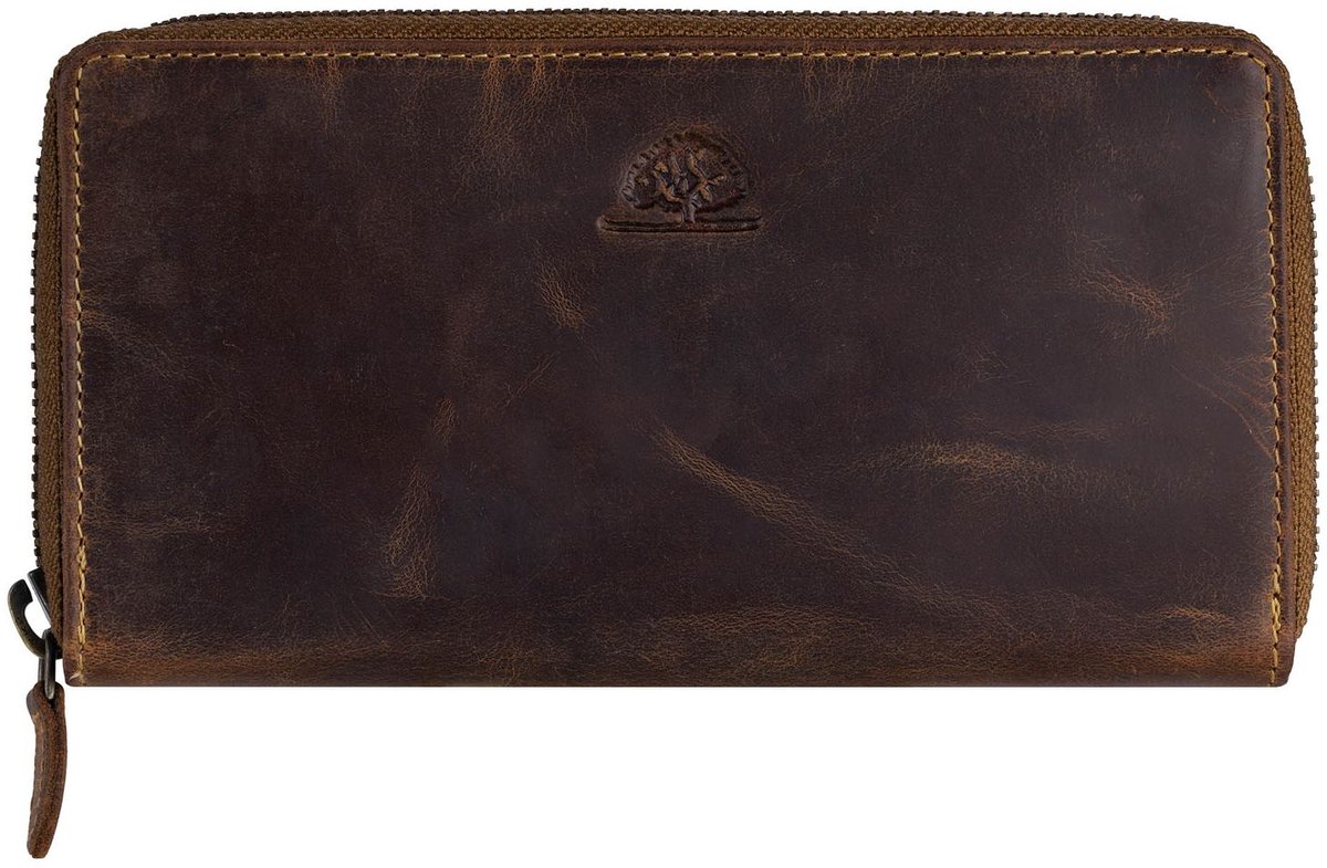 GREENBURRY portemonnee Vintage Zip Around Wallet Brown bruine