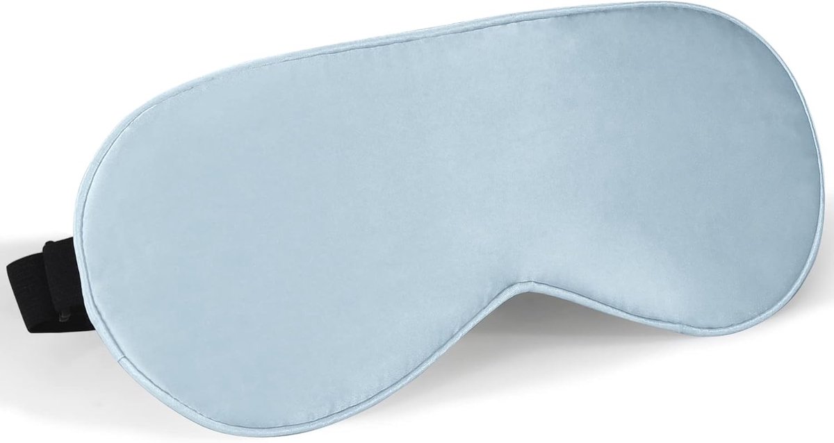 SnelShoppen - 100% Grade 6A Mulberry Zijde Slaapmasker - Dubbelzijdig, Verstelbare Riem, Ademend, Ultralicht en Zacht voor de Huid - Kinderen Blauw