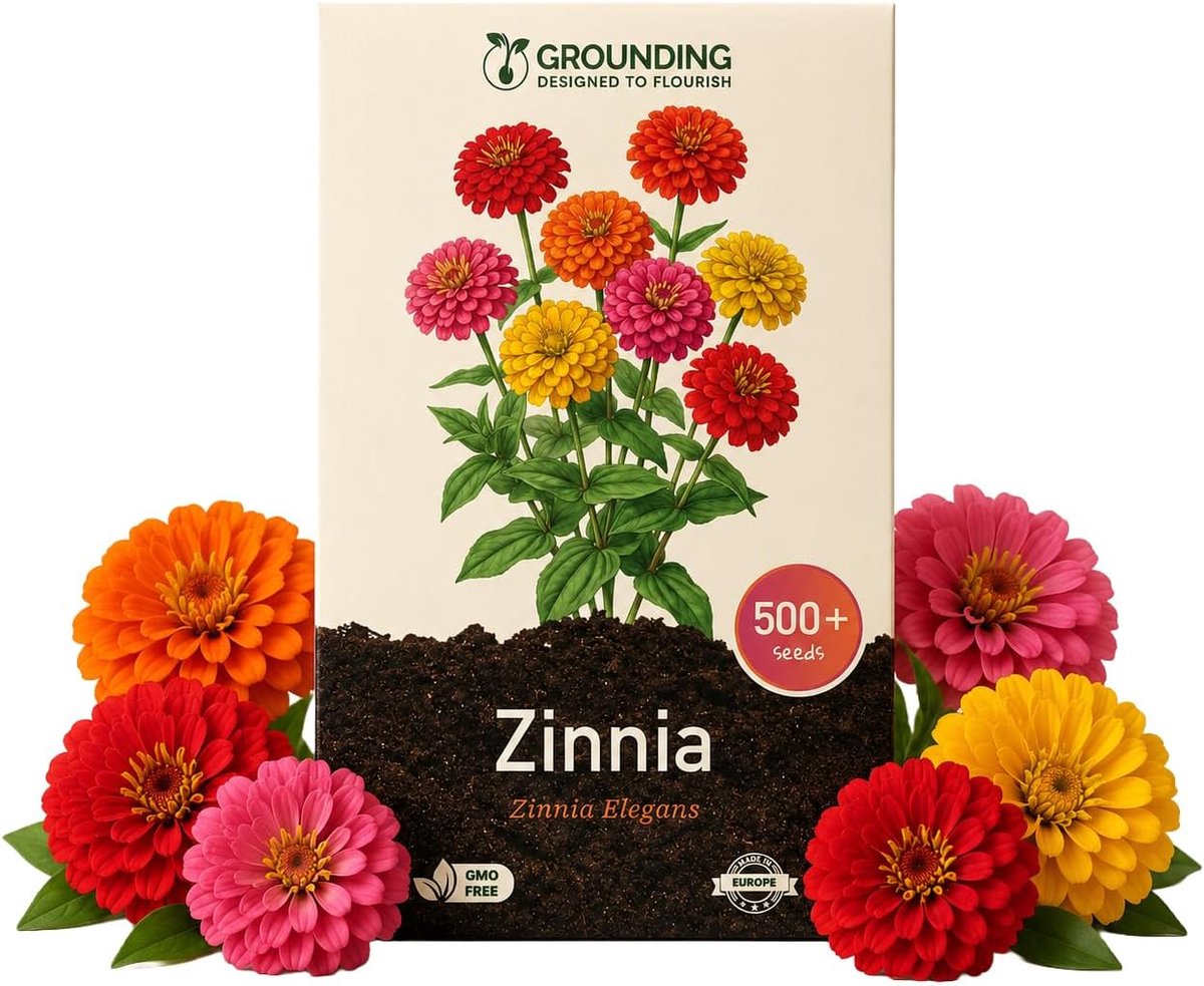 SnelShoppen - Zinnia Elegans Zinnita Mix Zaden, 350+ Zaden - Compacte Multicolor Bloemen voor Potten, Plantenbakken & Tuinbedden - Europese Kwaliteit
