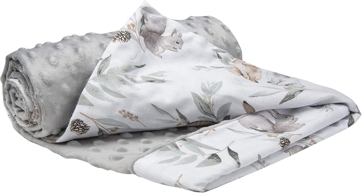 SnelShoppen - Baby Deken 100% Katoen 75x100 cm - Dunne Multifunctionele Knuffeldeken - Bilateraal Ontwerp - Zacht en Delicaat voor Baby's - Ademend en