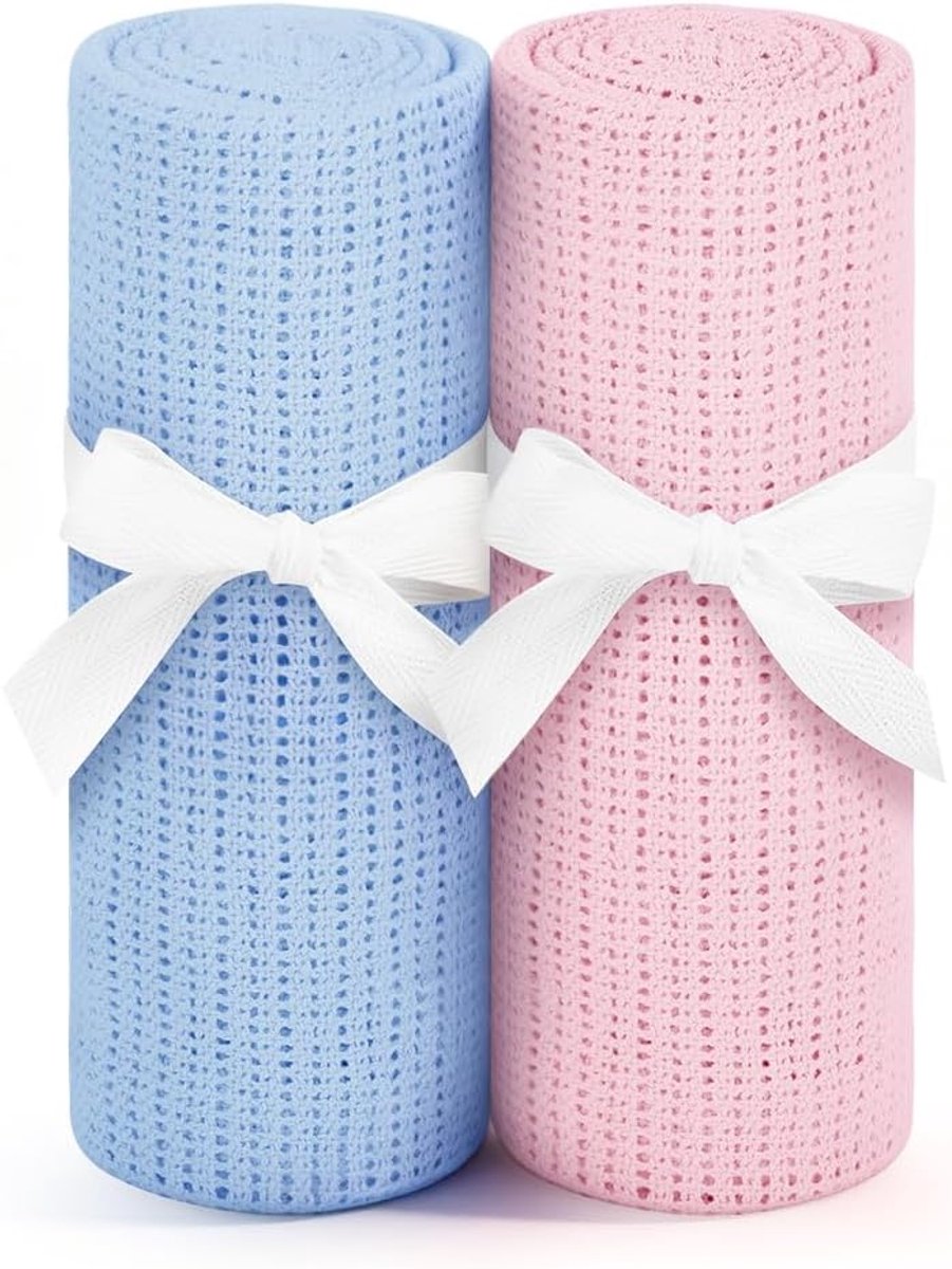 SnelShoppen - 100 x 75 cm Katoenen Pasgeboren Baby Deken, Mobiele Deken voor Kinderwagen, Autostoel en Kinderbedje, Zacht en Ademend, Ideaal voor Kind