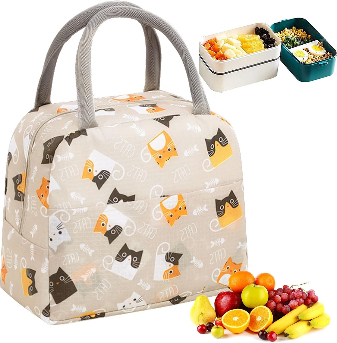 SnelShoppen - Lichte lunchtas 6L Koelbox voor Picknick - Opvouwbare Isolatietas - Mini Koeltas - Handtas voor Vrouwen, Studenten & Kinderen - Ideaal v
