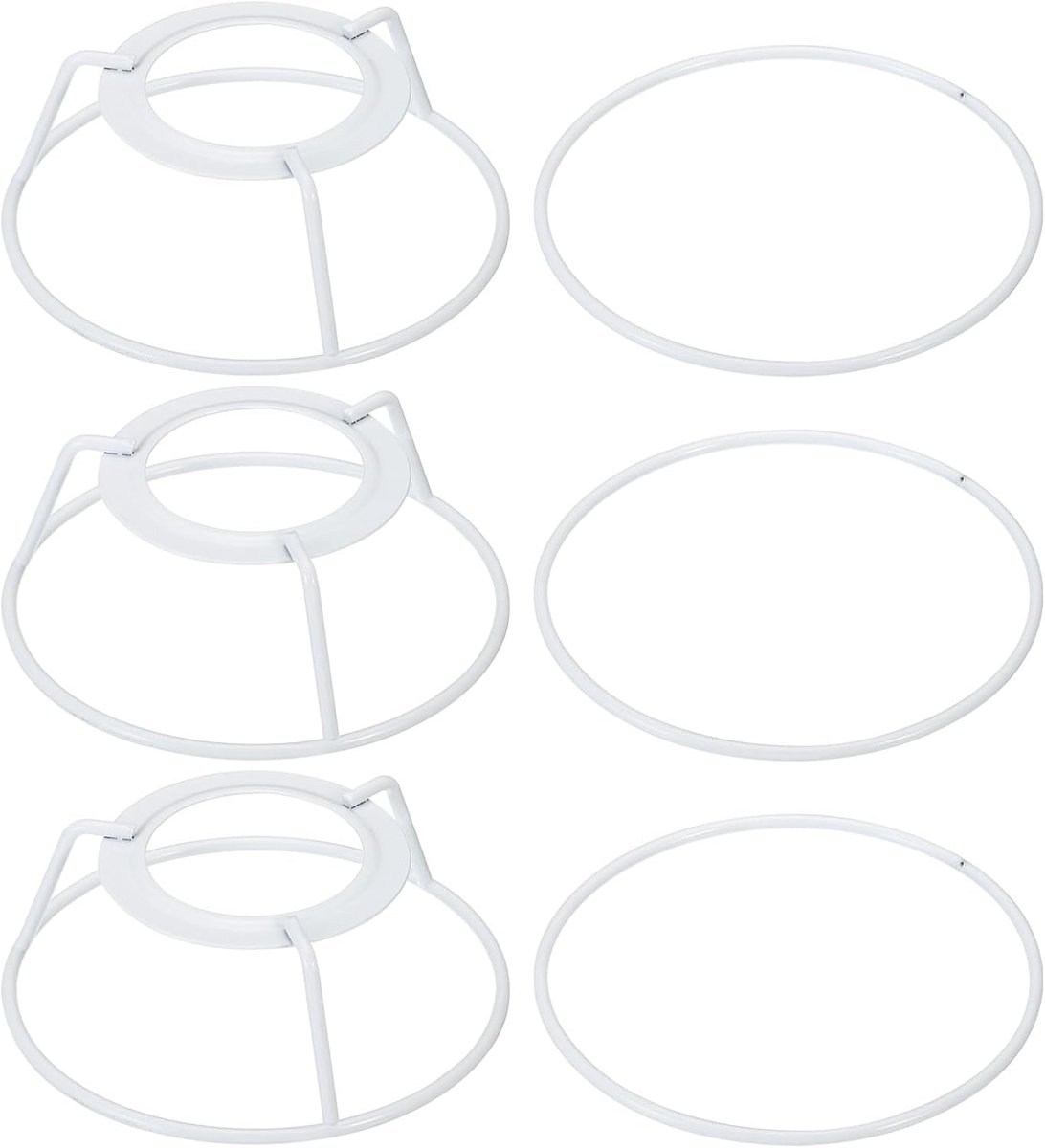 SnelShoppen - 4 Inch E26 E27 Lampenkap Ring Frame 3 Pack - Lampenkap Houder Draad Frame voor Tafellampen, Vloerlampen en Hanglampen - Doe-Het-Zelf Tro