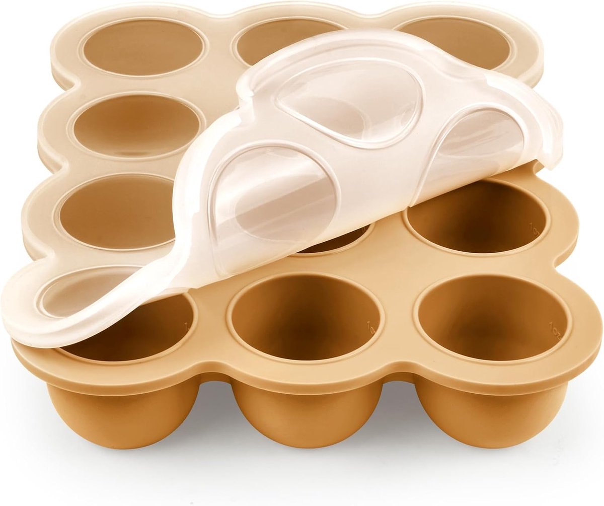 SnelShoppen - Silicone Baby Food Opslagcontainer, 12 Compartimenten, Vriescontainer voor Babyvoeding, BPA-vrij, Ideaal voor Zelfgemaakte Babyvoeding