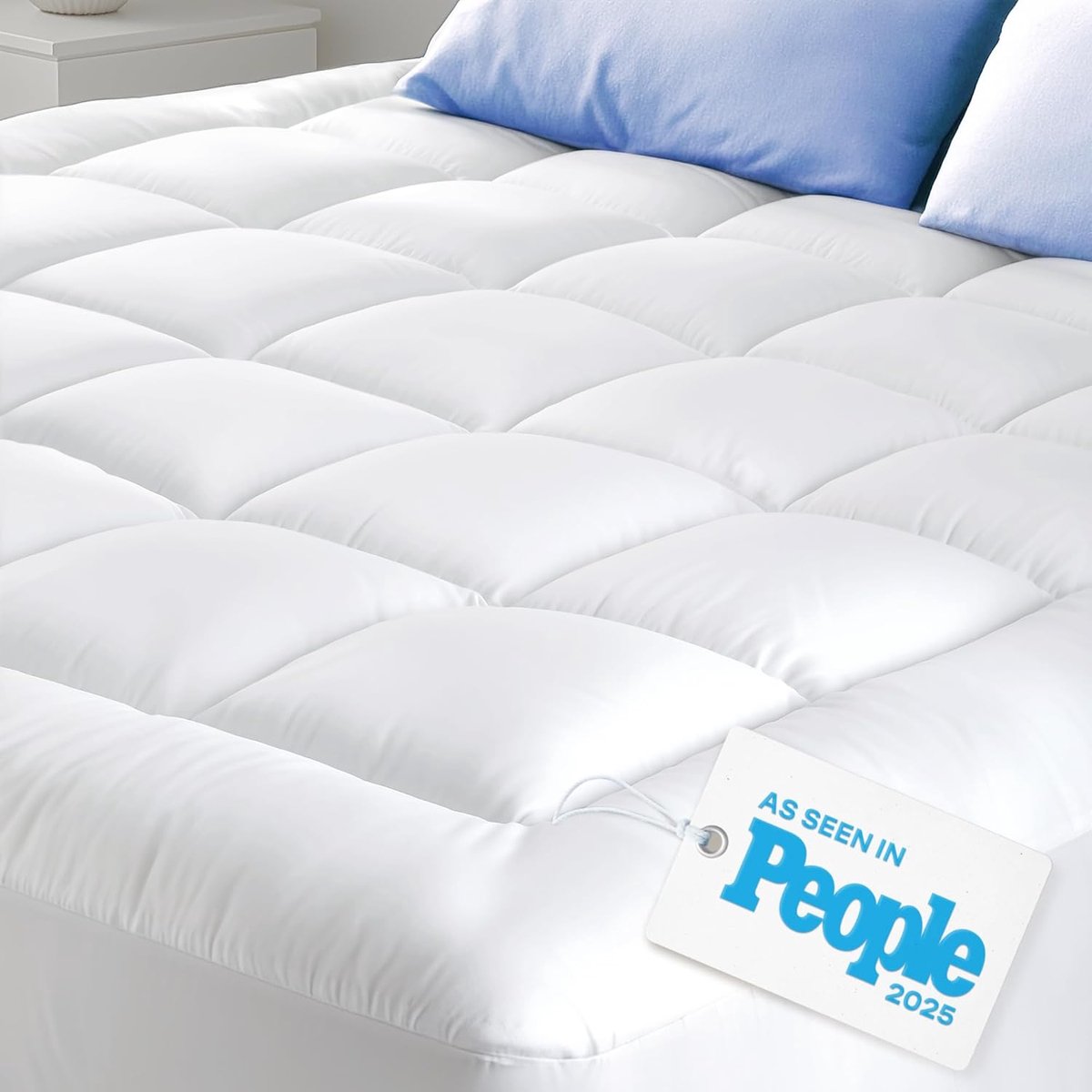 SnelShoppen - Matras Topper 100% Katoen 130T 120x190cm, 600 GSM met Hoeslaken 7D/3D 50/50 voor Optimale Slaapcomfort en Ondersteuning