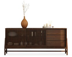 ADAMO-dressoir 175 cm van massief hout – afwerking in notenhout