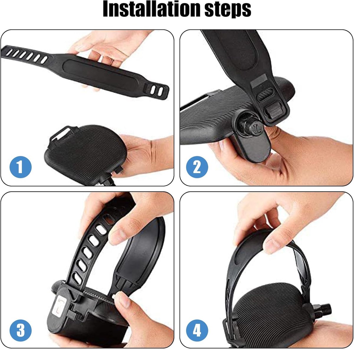 SnelShoppen - Universele Fiets Pedal Straps - Verstelbare Voetsteunen voor Fiets en Hometrainer - Ideaal voor Thuis of Gym - 16 cm Lengte