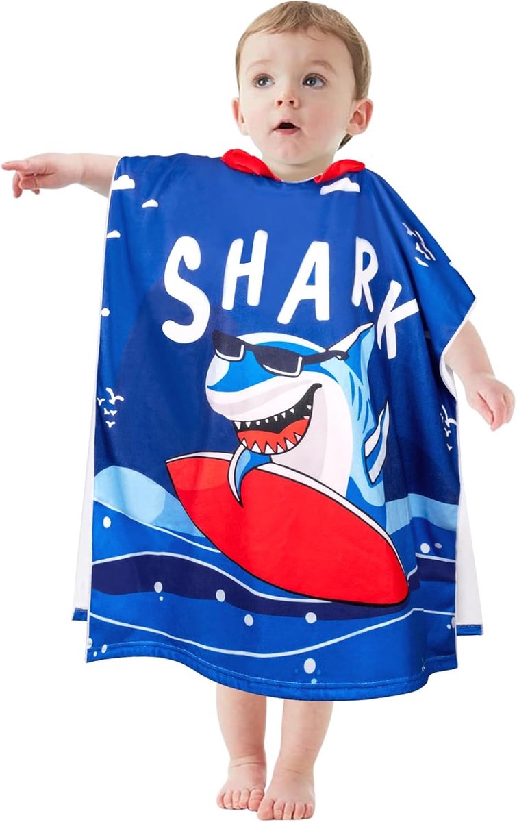 SnelShoppen - Kinderen Bad Poncho Handdoek met Kap voor Meisjes, Super Absorberend Microfiber Strandhanddoek voor Kinderen 2-6 Jaar, Ideaal voor Zwemm