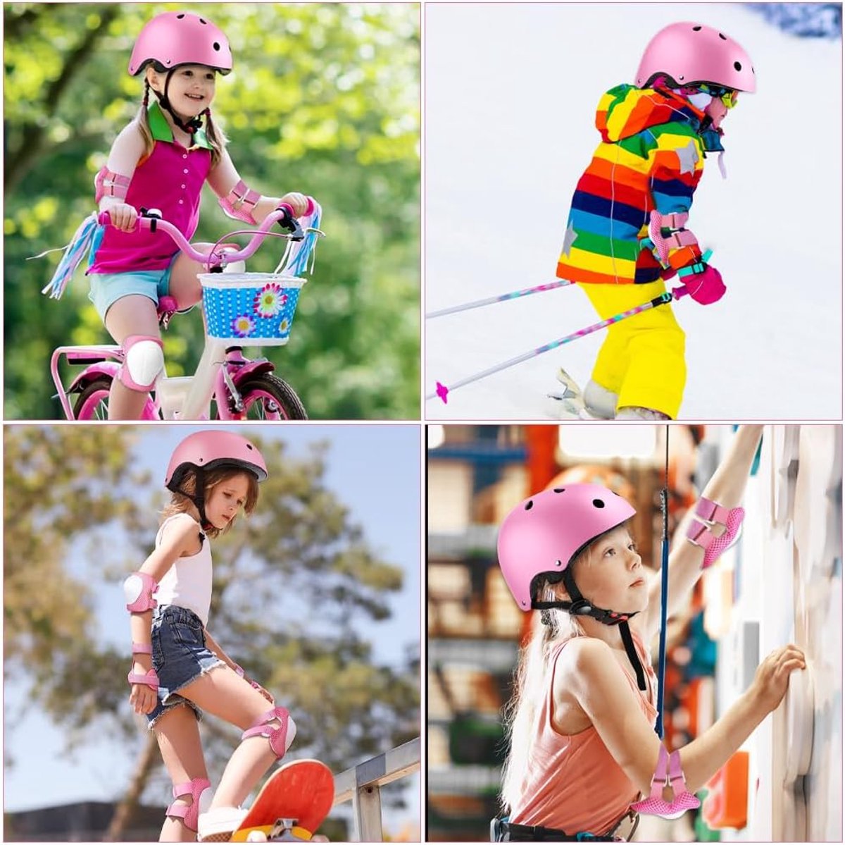 7-in-1 kinderbeschermingsuitrusting verstelbare kniebeschermers voor kinderen inline skateboard