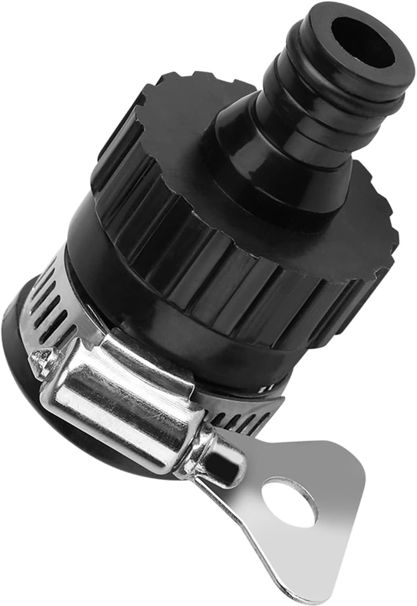 SnelShoppen - Universele Tuinslang Snelkoppeling, Flexibele Waterkraan Adapter voor Auto Wassen en Tuin Bewatering, Duurzaam Rubber, RVS Clip