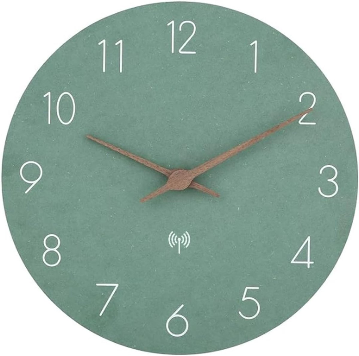 SnelShoppen - 25 cm Wandklok, Radiogestuurde Wandklok, MDF, Hout, Geen Tikkende Geluiden, Batterij Gevoerd, Quartz, Grote Wandklok, Gemakkelijk Aflees