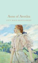 Boekomslag van 'Anne of Avonlea' met een schilderij van een roodharig meisje in een lichtroze jurk.