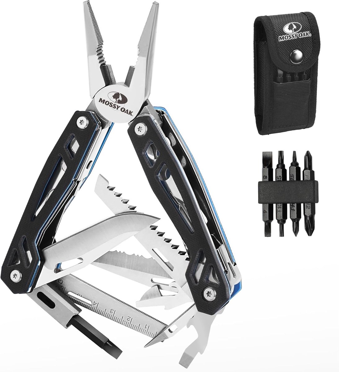 SnelShoppen - Multitool Pliers 22 in 1 - Multifunctionele Rvs Handgereedschap met G10 Handvat, Vouwbaar en Inclusief Opbergzak - Perfect voor Camping,